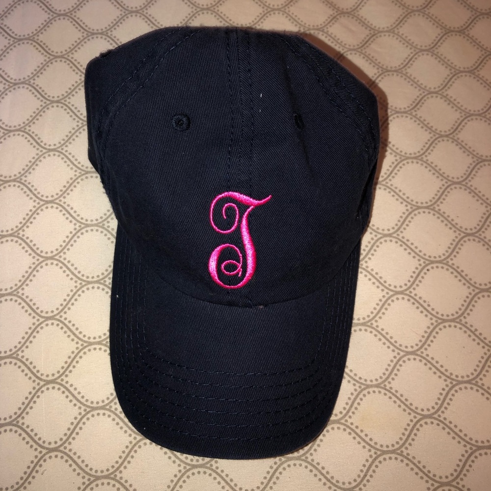 Monogram “J” Hat blue and hot pink